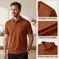thumbnail image 5 of CCRFTGI Polo Shirts for Men Short Sleeve Casual Performance Moisture Wicking Quick Dry Men's Polo Shirts Golf Tennis Summer Shirts Plain Pique Polo Shirts Saffron M, 5 of 9