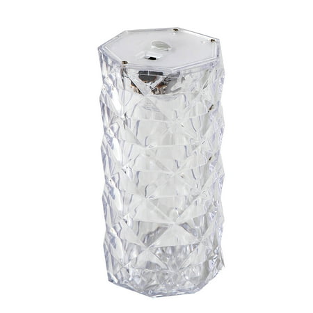 

Acrylic Table Desk Beside Rose Reflection Design Crystal Night Decorative Nightstand Constant Bright Mode for Bedroom Living Room Study Room Holiday Birthday Party Festival Present Gift