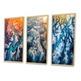 thumbnail image 3 of Designart "Majestic Aerial View Arctic Rivers and Icebergs V" Glacier Framed Wall Art Set Of 3 - Blue Country Frame Gallery Wall Set For Home Decor, 3 of 6