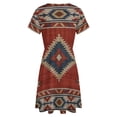 thumbnail image 5 of Southwestern Geometric Women's Dress Short Sleeve Summer Sundress Summer Women Clothes, 5 of 7