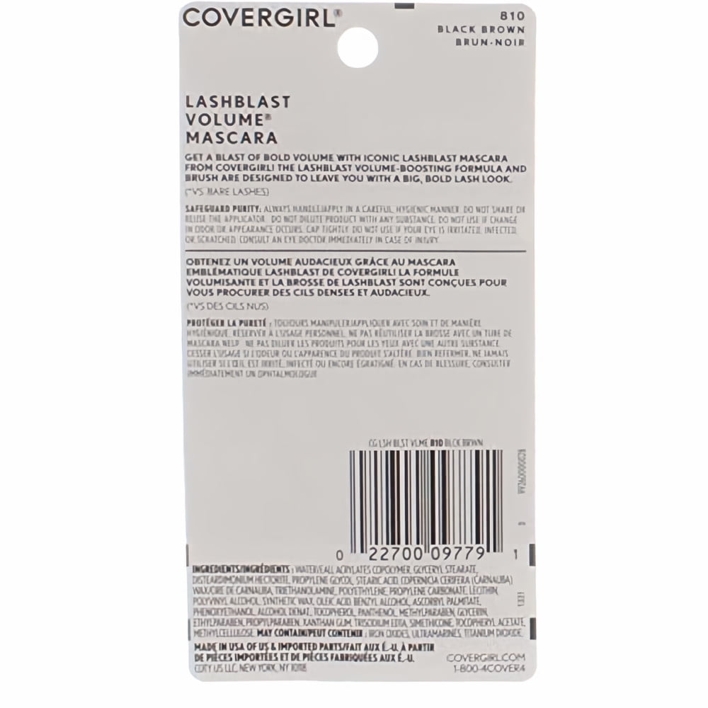 CoverGirl Lashblast Volume Mascara 810 Black Brown 0.44 oz (Pack of 24)