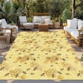 thumbnail image 2 of Summer Bees Outdoor Rug 6x9 Ft - Reversible Patio Rug Outdoor Camping Rugs, Pastoral Garden Yellow Honey Watercolor Washable Indoor Outdoor Area Rugs, Non-Slip Outdoor Carpet Runner for Deck/Porch, 2 of 8