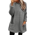 thumbnail image 2 of Womens Winter Coat Loose Wool Jacket Long Sleeved Jumper With Pockets, 2 of 6