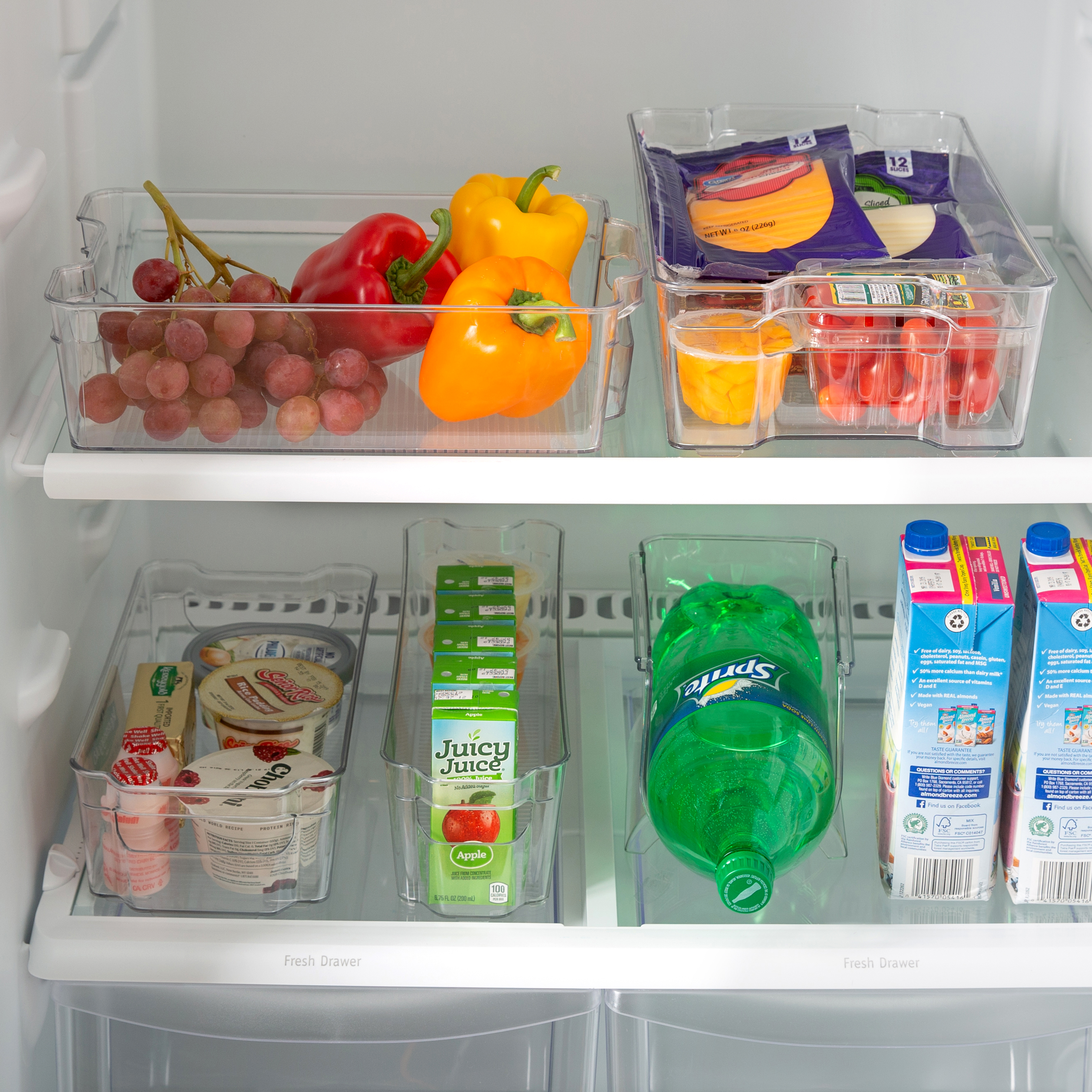 Kitchen Details 3 Piece Set Refrigerator Shelf Organizers