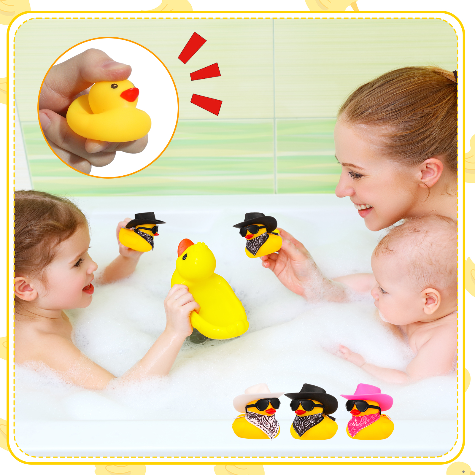 Sixwipe 12 Pack Cowboy Rubber Ducks Bath Toys Set photo 3