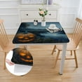 thumbnail image 2 of nygtbtfer  Autumn Landscape Pumpkins Lights  Tablecloth with Elastic Edge, Waterproof  Fitted Table Cloth, Wipeable Table Cover for Indoor Party Kitchen Dinner Fits Diameter Table white, 2 of 8