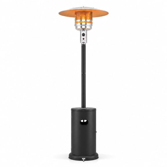 Fenbeli 50000 BTU Propane Patio Heater with Round Table Design, Aluminum 304 Stainless Steel Metal Frame, 32" x 87" Footprint, Black