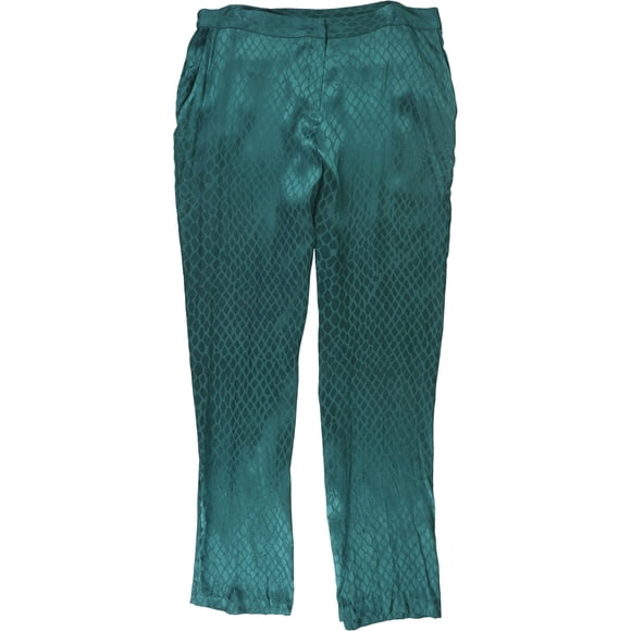 Alfani Pantalones casuales con estampado de jacquard para mujer, verde, 8