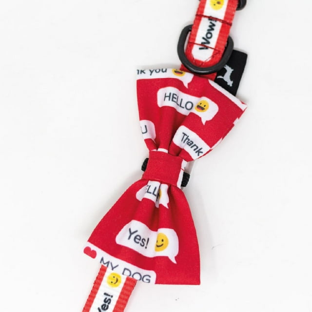 Collar para Perro Jack Pet con Moño Emoticon Rojo Chico