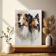 thumbnail image 6 of Collie Dog Portrait Watercolor Canvas Print, Home Decor Wall Painting for Living Room Bedroom Office Study, 6 of 8