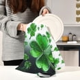 thumbnail image 6 of St. Patrick's Day Green Clover Kitchen Dish Towel Set,Drying Kitchen Towels Tea Towels Gift Set for Drying Cleaning Cooking Baking 6Pcs Wash cloth, 6 of 7
