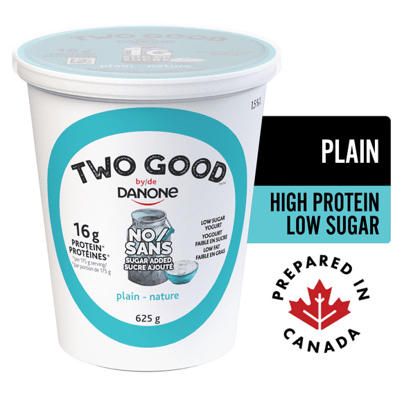 Two Good Yogourt nature, 1 g de sucre, 9 g de protéines 625 g