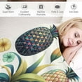 thumbnail image 3 of Leisuo Colorful Pineapple Leaves Summer Tropical Fruit Cover Printed Excellent Hand Feel Flannel Blanket White, 3 of 6