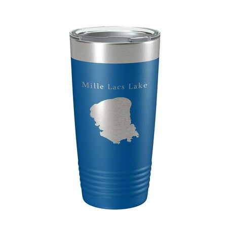 

Mille Lacs Lake Map Tumbler Travel Mug Insulated Laser Engraved Coffee Cup Minnesota 20 oz Royal Blue