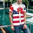 thumbnail image 6 of Rateoe USA Canada Flag Pattern Men’s Baseball Short Sleeve Polo Shirt, Midweight Men's Shirt Golf Shirt Polo Shirts Quick Dry Short-XX-Large, 6 of 7