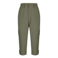 thumbnail image 6 of Xcmzpl Capri Pants for Men Chino Cargo Pants Elastic Waist Rolled Capris Solid Baggy Harem Cropped Trousers with Pockets, 6 of 8