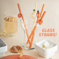 thumbnail image 3 of Reusable Bent Glass Straws Thick Lengthening Cute Curved High Borosilicate Glass Drinking Straws for Milk Tea Milkshakes Smoothies, 1pc, 3 of 7