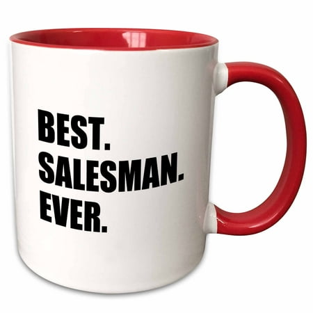 3dRose Best Salesman Ever, fun gift for great salesmen, job appreciation - Two Tone Red Mug, (Best Gifts For Salesmen)