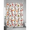 thumbnail image 5 of Fall Thanksgiving Shower Curtain, White Pumpkins Autumn Maple Leaf Pattern Bathroom Decor Curtains Set with Hooks, Waterproof Fabric Home Accessories， Stall 36 X 78 Inch, 5 of 6