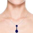 thumbnail image 4 of ANGARA Lab Grown 6.5 Ct Pear & Blue Sapphire 3 Stone Pendant for Women in 14K White Gold (Size-14x10mm) | September Birthstone, Anniversary, Jewelry Gift for Women | Lab-Grown Blue Sapphire Necklace, 4 of 8