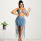 thumbnail image 1 of Faldas vaqueras con agujeros para mujer, faldas tejidas de malla con retazos, sexys, a la moda, para club nocturno y playa, 2023, 1 of 5