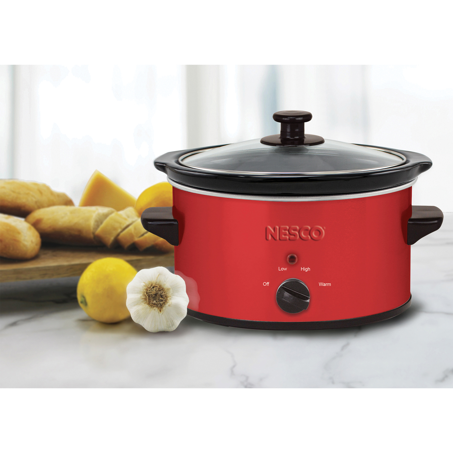 NESCO 1.5-Qt. 120-Watt Metallic Slow Cooker (Red)