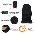 thumbnail image 4 of Heat Massage Back Massager Massage Chair Vibrating Car Seat Cushion for Back Neck Thigh with 8 Modes 3 Speed Heating for Home Office Car Seat Cushion Mat, 4 of 7