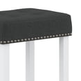 thumbnail image 5 of Nathan James Hylie Nailhead Wood Pub-Height Kitchen Counter Bar Stool 24", Tufted Gray/White, 5 of 7