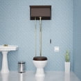 thumbnail image 2 of Renovators Supply High Tank Pull Chain Toilet w/Dark Oak Wooden Flat High Tank 70" to 74" Adjustable Height Brass L Pipe and Elongated Toilet Bowl, 2 of 11