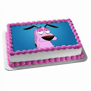 Courage the Cowardly Dog Happy Birthday Edible Image Cake Topper For Quarter Sheet Cake By TNCT