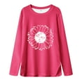 thumbnail image 4 of Povozer Girls T Shirts Fashion Girls' Long Sleeve Tees Cotton Tagless Crew Neck Super Soft Cotton T Shirts for 7-8 Years,Red, 4 of 4