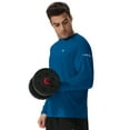 thumbnail image 6 of Satankud Mens Sun Protection UPF 50+ Shirts Long Sleeve Swim Rash Guard Shirt Workout Running Athletic UV Gym Surf Hiking Blue L, 6 of 10