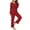 Red, variant on Kaemgyyd Women's Sleepwear Trendy Long Sleeve Button Pleated Top and Pants with Pockets Lounge 2 Piece Pajama Set