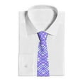 thumbnail image 2 of XMXY Geometric Plaid Mens Necktie Ties , Pale Purple Blue White Formal Bussiness Wedding Party Printed Tie, 2 of 9