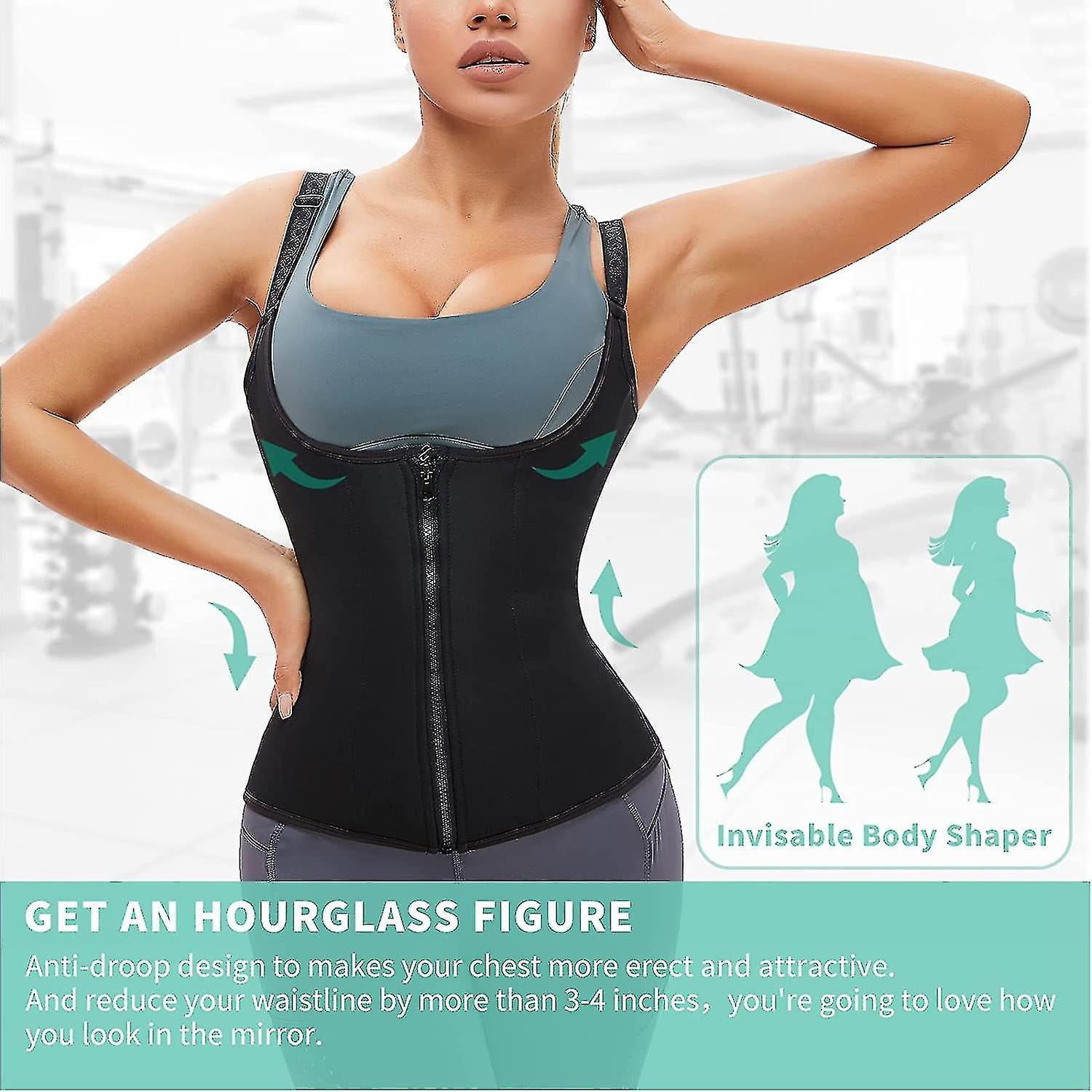 Adjustable Waist Trainer For Women Fitness Zipper Waist Slimming Underbust Corset Trimmer Indoor Workout Body Shaper Walmart
