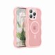 thumbnail image 1 of Chenchen Magnetic for iPhone 15 Pro Max Case, Compatible with Magsafe Wavy Frame Cute Translucent Matte Hard Back Silicone Bumper Shockproof Phone Case for iPhone 15 Pro Max Women Girls, Pink, 1 of 1