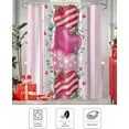 thumbnail image 4 of Valentines Day Pink Shower Curtains for Bathroom Heart Fabric Shower Curtain with Hooks, Eucalyptus Leaves Shower Curtain Set, Romantic Bathroom Curtains Decoration, Waterproof Polyester, 72"x84" Long, 4 of 5