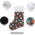 thumbnail image 3 of Coolnut Strawberry Flowers Christmas Stockings Red Black Christmas Presonalized Large Stocking Sock, Set of 1 Xmas Party Winter Decor Candy Bag Family Holiday Gift, 17.7 Inch, 3 of 7