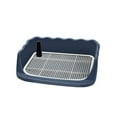 thumbnail image 4 of Inodoro para perros, bandeja de tocador para interiores para perros con soporte para pared, soporte para alfombrilla para orinar, inodoro de entrenami Azul, 4 of 8