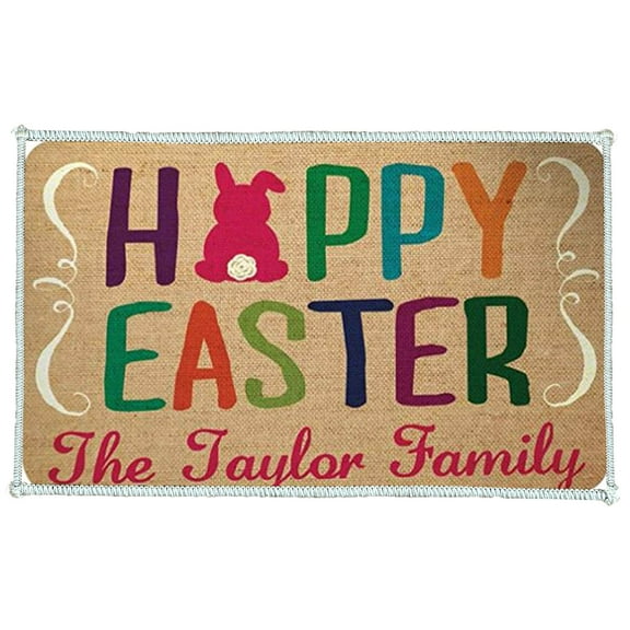 YIMWNYI Easter Doormat, Non-Slip Entryway Rug, Indoor Outdoor Coir Mat, Spring Decorative Floor Carpet for Home and Patio, Durable and Weather Resistant Welcome Mat, Funny Easter Themed Doormat