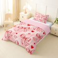 thumbnail image 2 of Manfei Romantic Loves Pattern Twin Comforter Sets,Cute Red Bow Bedding Set,Pink Reversible,2-Piece,1 Comforter and 1 Pillowcase, 2 of 7