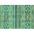 thumbnail image 1 of Ahgly Company Indoor Rectangle Abstract Turquoise Blue Modern Area Rugs, 2' x 5', 1 of 4