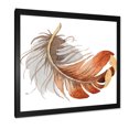 thumbnail image 2 of Designart 'Orange Ethnic Bird Feather On White' Bohemian & Eclectic Framed Art Print, 2 of 4