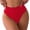 Red, variant on Womens Bikini Swim Thong Bottom Briefs Solid Color High Cut Swimwear Swimsuit Bottoms