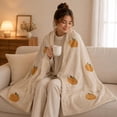thumbnail image 4 of Halloween Throw Blanket with Pumpkin Patterns | Fall Flannel Pumpkin Throw Blanket, Festive Printed Decorative Blanket, Soft And Cozy, Halloween Fall Decor For Home Sofa Couch Bed Office, 27.5*39in, 4 of 7