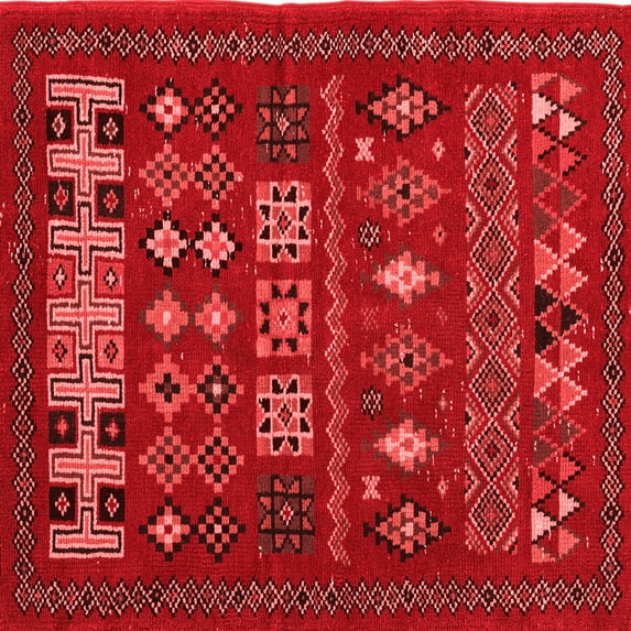Ahgly Company Indoor Square Southwestern Red Country Area Rugs, 8' Square