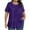Purple, variant on Uaswgudfs Women's Plus Size Breathable Blouse Top with Heart Print - Smocked Detail Short Sleeve Shirt for Romantic Casual Looks