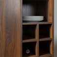 thumbnail image 3 of Chicago 34" Modern Wood Bar Cabinet with Side Wine Storage - Dark Walnut, 3 of 12