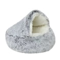 thumbnail image 1 of Plush Round Pet Bed 15.7 Inch – Washable Non-Slip Basket, Suitable for Small Pets Under 3kg (Cats/Dogs/Rabbits) (Gray), 1 of 2