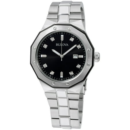 Bulova Marine Star Diamond Accented Stainless Steel Men's Watch 98D103